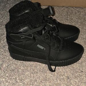 Puma Black Fleece-Lined High-Tops